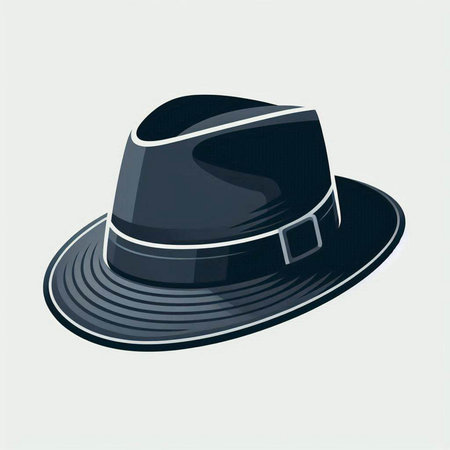 Illustration of a black hat on a white background. Vector illustrationのイラスト素材