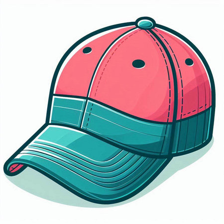 Baseball cap on a white background. Vector illustration. Eps 10.のイラスト素材