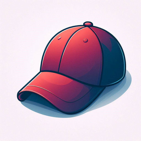 Illustration of a red baseball cap on a white background - vectorのイラスト素材
