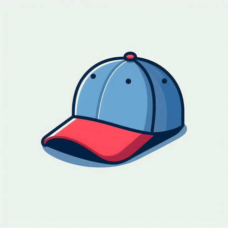Baseball cap isolated on white. Vector illustration in cartoon style.のイラスト素材