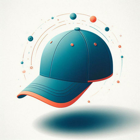Baseball cap with abstract circles and dots on white background. Vector illustration.のイラスト素材