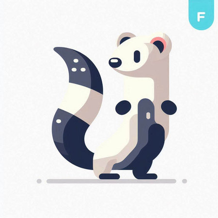 Panda icon in flat style. Cute animal vector illustration.のイラスト素材