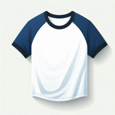 White t-shirt template on a white background. Vector illustration.のイラスト素材