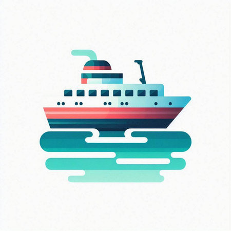 Cruise ship vector icon. Ship illustration. Ship symbol. Ship sign.のイラスト素材