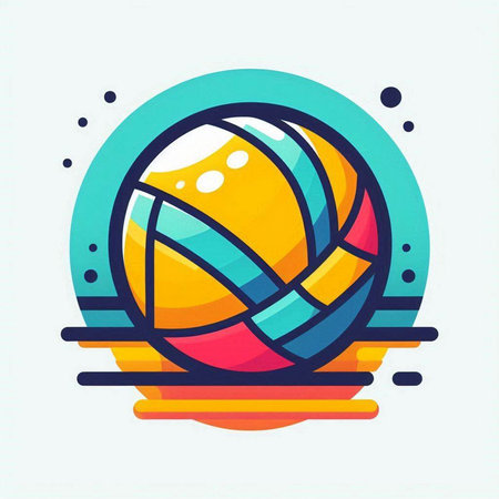 Volleyball ball icon, vector illustration. Flat design style.のイラスト素材