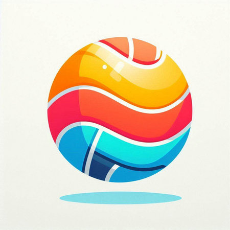 abstract vector colorful sphere on white background, 3d illustration.のイラスト素材