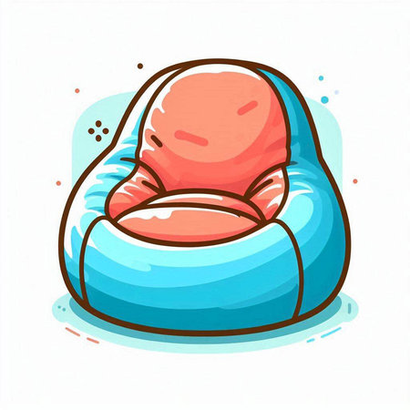 Illustration of armchair in cartoon style on white background. Vector illustration.のイラスト素材