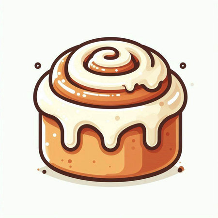 Cupcake with cream on a white background. Vector illustration.のイラスト素材