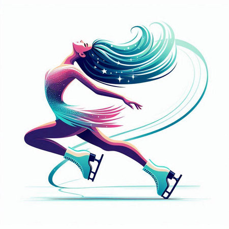Figure skater in the form of a ball. Vector illustration.のイラスト素材