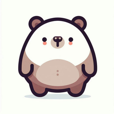 Cute cartoon panda bear. Vector illustration isolated on white background.のイラスト素材