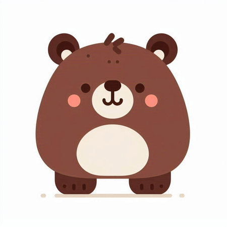 Cute bear cartoon isolated on a white background. Vector illustration.のイラスト素材