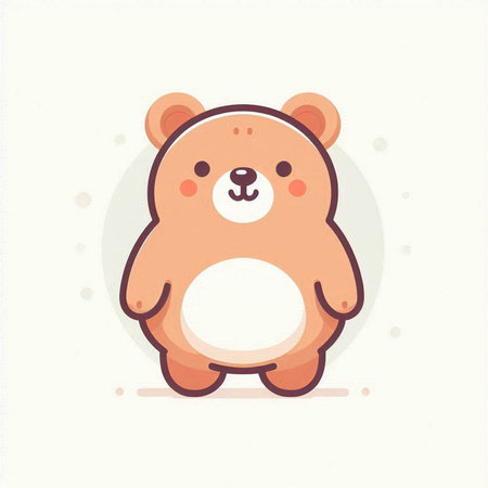 Cute bear. Vector illustration in a flat style isolated on a white background.のイラスト素材