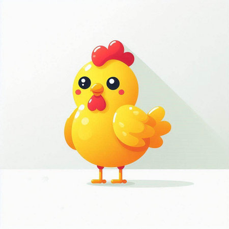 Cute chicken on white background. Vector illustration. Eps 10.のイラスト素材
