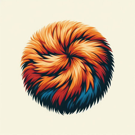 Vector illustration of an animal fur ball in the form of a circleのイラスト素材