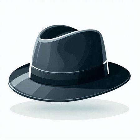 Illustration of a black hat isolated on a white background - vectorのイラスト素材