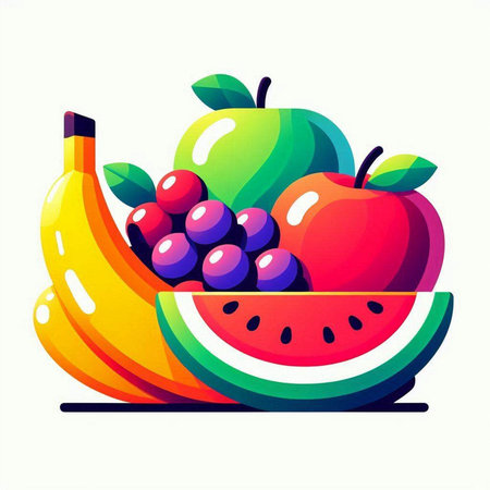 Fruit vector illustration. Isolated on a white background. Vector illustration.のイラスト素材