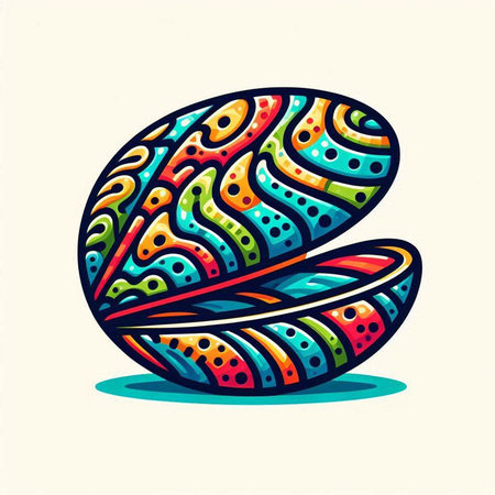 Easter egg with colorful pattern. Vector illustration in doodle style.のイラスト素材