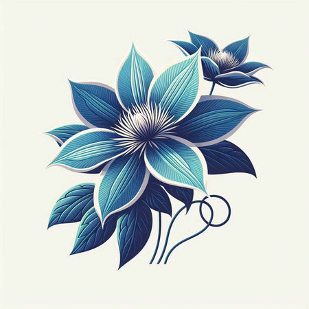 Vector illustration of a beautiful flower in the style of engravingのイラスト素材