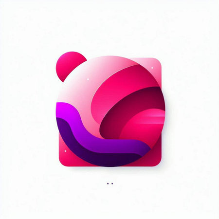 Abstract colorful geometric shape with soft gradients. Minimal icon designのイラスト素材