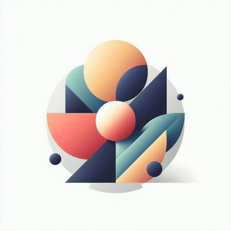 Abstract colorful geometric shapes on white background. Vector illustration for your designのイラスト素材