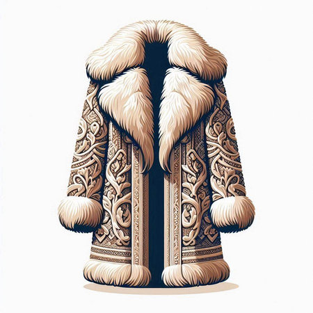 Fur coat with a pattern. Vector illustration of a fur coat.のイラスト素材