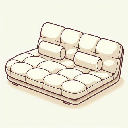 Illustration of a sofa on a white background. Vector illustration.のイラスト素材