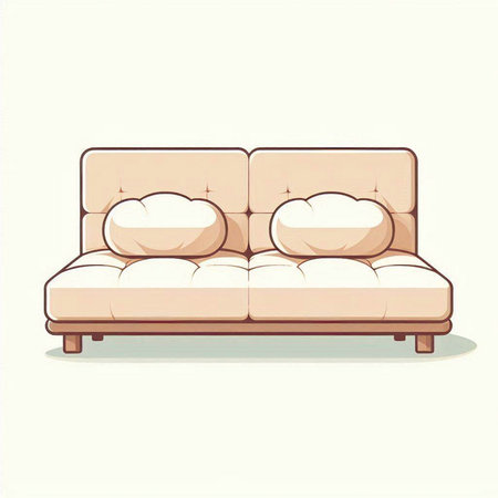 Illustration of a sofa on a white background. Vector illustration.のイラスト素材