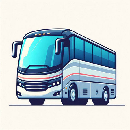 Bus vector illustration isolated on white background. Coach bus. Coach bus.のイラスト素材