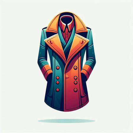 Vector illustration of a coat. Cartoon style. Isolated on white background.のイラスト素材