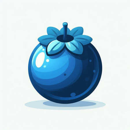 Blueberry on a white background. Vector illustration of a blueberry.のイラスト素材