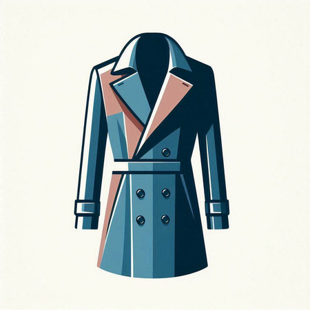 Vector illustration of a coat on a white background in retro style.のイラスト素材