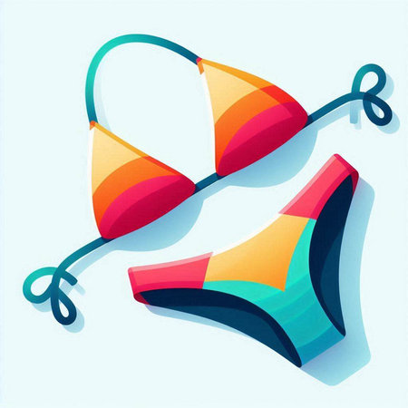 Bikini icon on blue background. Vector illustration. Eps 10.のイラスト素材