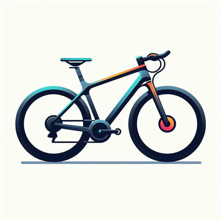 Bicycle isolated on white background. Vector illustration in flat style.のイラスト素材