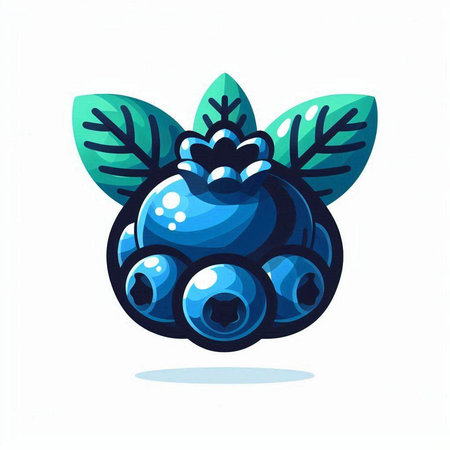 Blueberry vector illustration isolated on white background. Blueberries icon.のイラスト素材