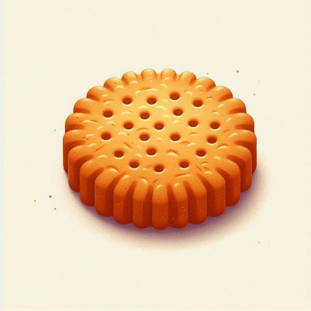 Illustration of a biscuit on white background with space for textのイラスト素材
