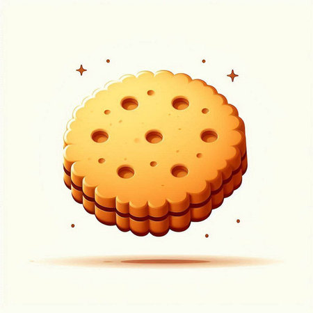 Illustration of a biscuit on a white background with stars.のイラスト素材