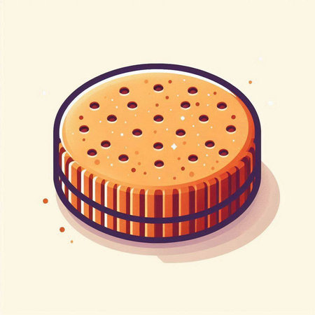 Illustration of a biscuit on a white background, vector illustrationのイラスト素材