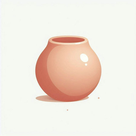 Illustration of a clay vase isolated on a white background.のイラスト素材