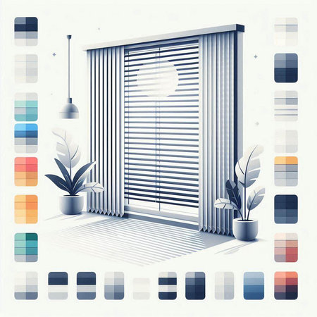 Vector illustration of modern interior with window and plants. Eps 10.のイラスト素材