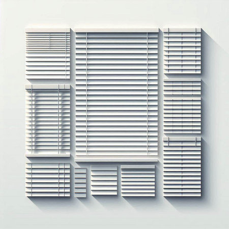 Illustration of window blinds with shadow on a white background.のイラスト素材