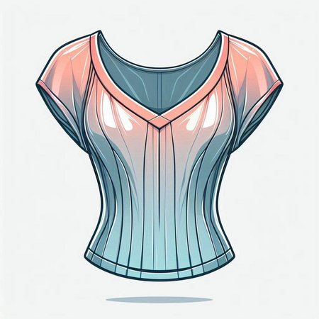 Illustration of a t-shirt with a pattern on a white backgroundのイラスト素材