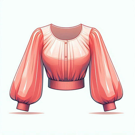 Illustration of a pink blouse isolated on a white background.のイラスト素材