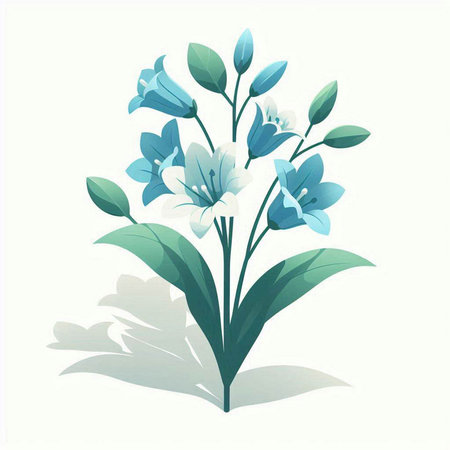 Bluebell flower vector illustration isolated on white background. Flat style.のイラスト素材