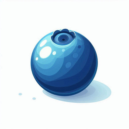 Blueberry. Vector illustration. Isolated on a white background.のイラスト素材