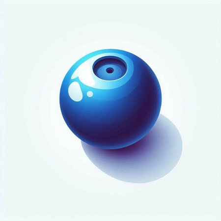 Blue billiard ball on a white background. Vector illustration for your design.のイラスト素材