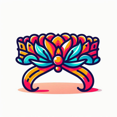 Hand drawn vector illustration or drawing of a ring with a beautiful patternのイラスト素材