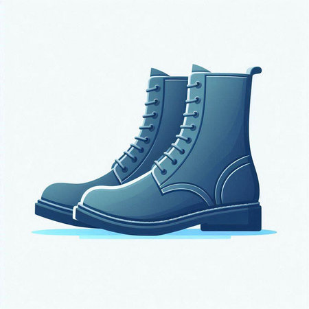 Vector illustration of a pair of blue boots on a white background.のイラスト素材