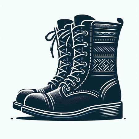 Hiking boots. Isolated on white background. Vector illustration.のイラスト素材