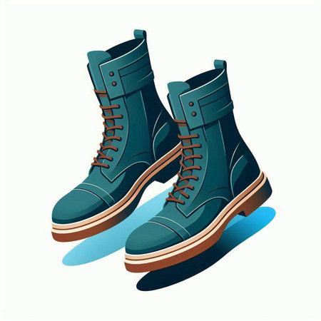 Winter boots on a white background. Isometric view. Vector illustration.のイラスト素材
