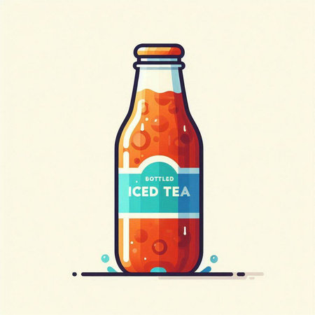 Bottle of tasty ketchup or cola. Vector illustration.のイラスト素材